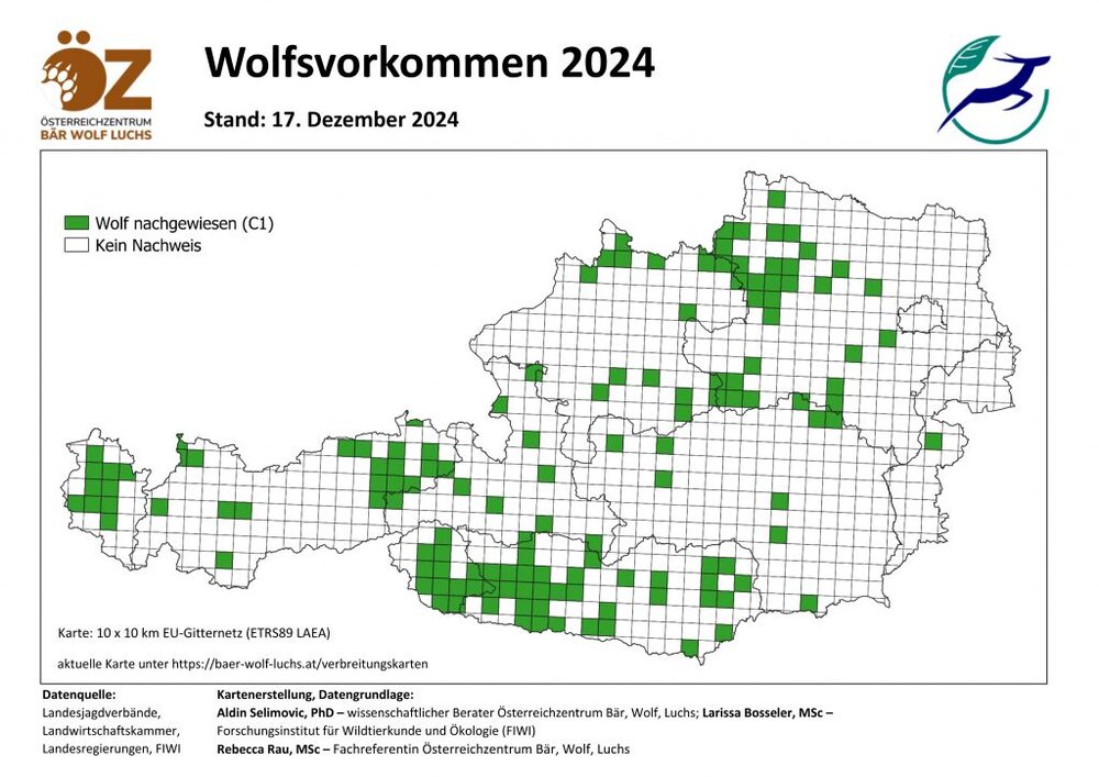 Wolfsvorkommen Stand 17.12.2024