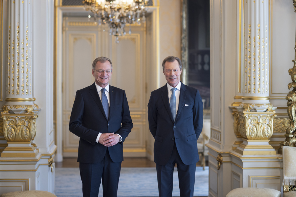 S.K.H. Großherzog Henri, Prinz von Nassau, Prinz von Bourbon-Parma empfängt LH Stelzer im Großherzöglichen Palast