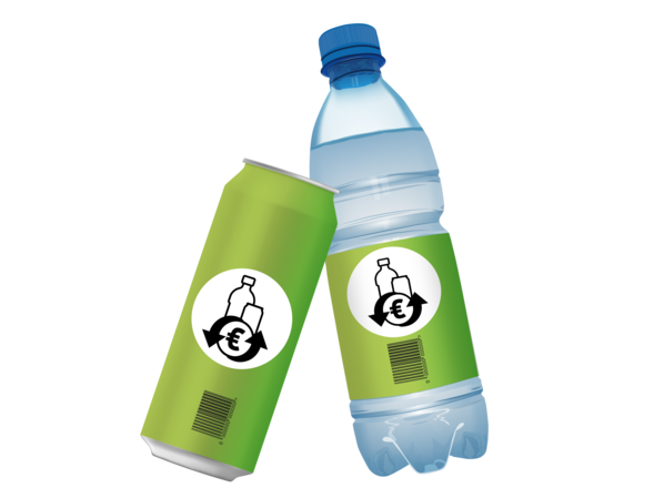 Recycling Pfand Dose und Flasche