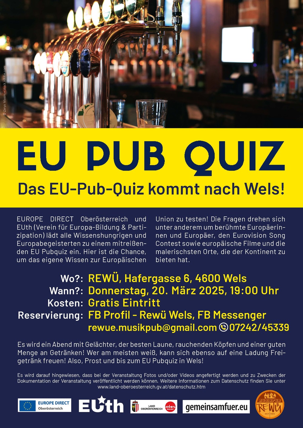 Einladung zum EU-Pub-Quiz am 20. März 2025