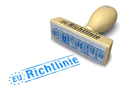 Stempel mit der Aufschrift „EU-Richtlinie“